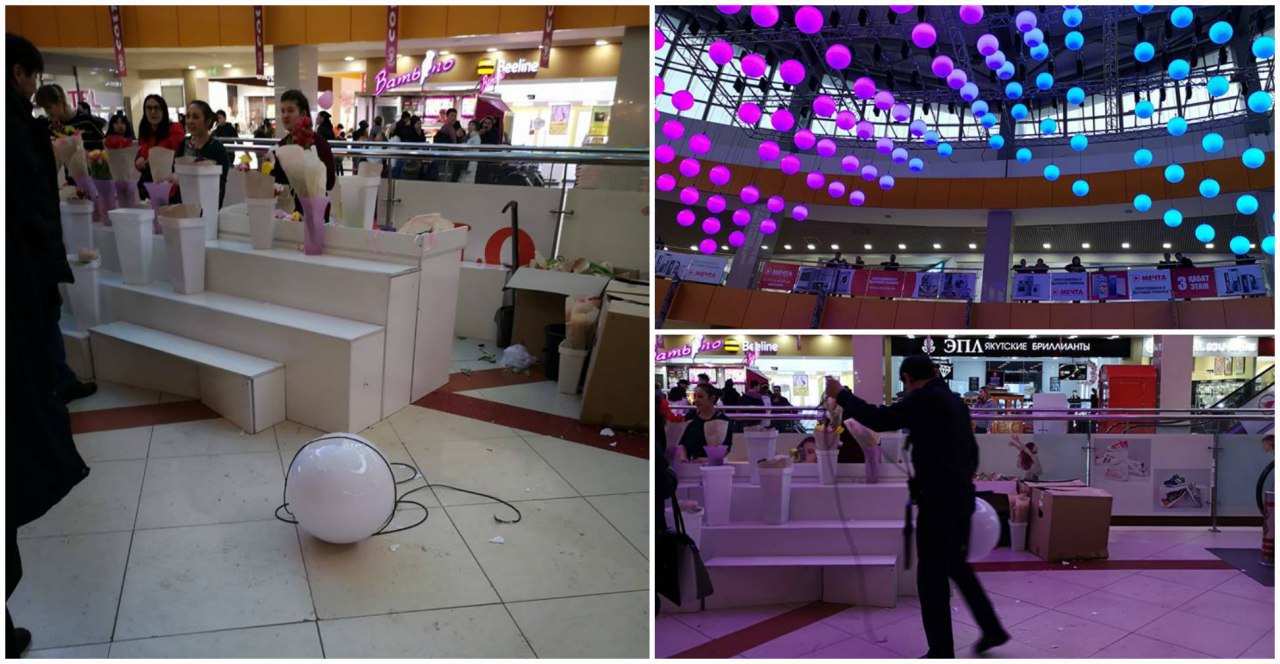 В ТРЦ Астаны упал крупный шар: пострадавших нет