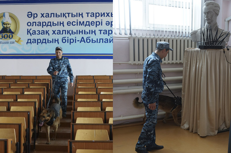 Безопасность студентов Акмолинской области обеспечивают служебные собаки