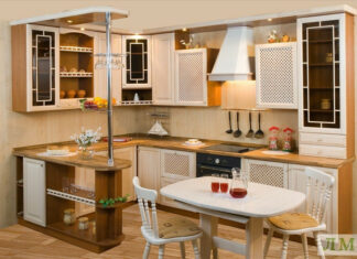 Дизайн угловой кухни с барной стойкой