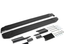 Пороги на автомобиль алюминиевые комплект Rival Black: правила установки