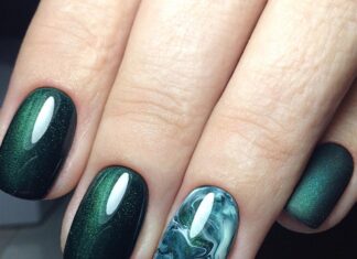 Изумрудный гель-лак: дизайн ногтей