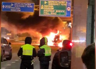 «Газель» взорвалась под Солнечногорском, в сторону Москвы пробка