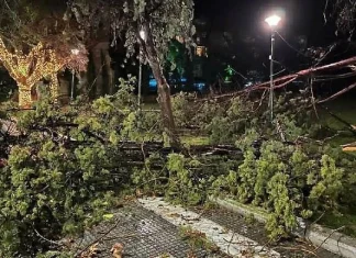 Торнадо с ураганным ветром перевернул самолёты и разнёс центр города в Греции